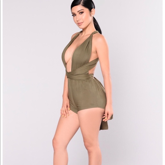 fashion nova olive green jumpsuit